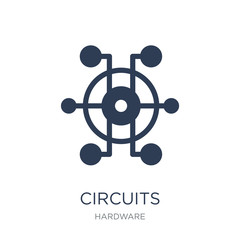 Circuits icon. Trendy flat vector Circuits icon on white background from hardware collection