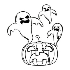 Halloween scary cartoon