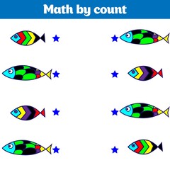  Visual Educational Game for children. Worksheet for preschool kids. Vector illustration