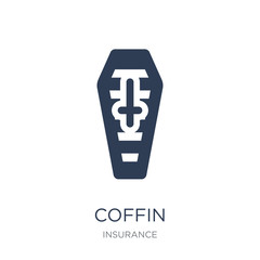 Coffin icon. Trendy flat vector Coffin icon on white background from Insurance collection