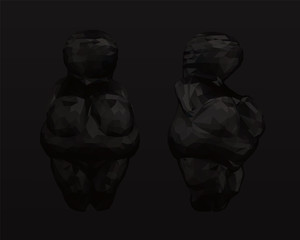 Dark Stone Age Venus of Willendorf. Isolated Illustration, Vector 3D Rendering © VectorVictor