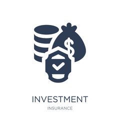 Investment insurance icon. Trendy flat vector Investment insurance icon on white background from Insurance collection