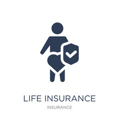 Life insurance icon. Trendy flat vector Life insurance icon on white background from Insurance collection