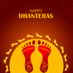 Inidan holiday of Happy Dhanteras during Diwali season for prosperity