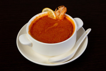 Tomato soup with seafood