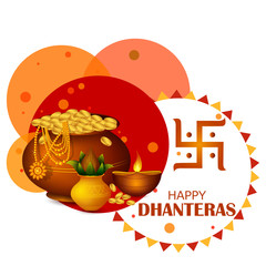 Inidan holiday of Happy Dhanteras during Diwali season for prosperity