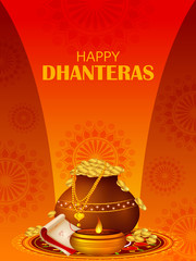 Inidan holiday of Happy Dhanteras during Diwali season for prosperity