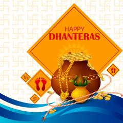 Inidan holiday of Happy Dhanteras during Diwali season for prosperity