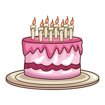Birthday cake cartoon