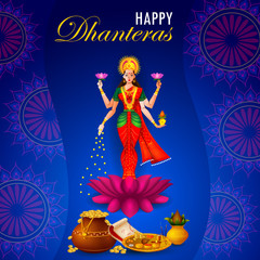 Inidan holiday of Happy Dhanteras during Diwali season for prosperity