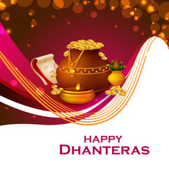Inidan holiday of Happy Dhanteras during Diwali season for prosperity
