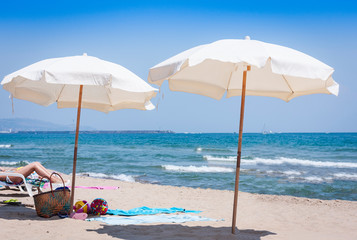 Catania, Sicily, Italy – view of the beach Lido azzurro
