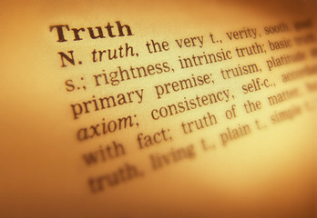 DICTIONARY PAGE SHOWING DEFINITION OF THE WORD TRUTH