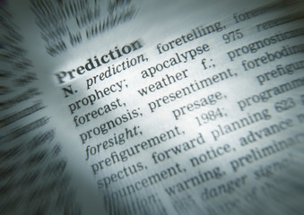 DICTIONARY PAGE SHOWING DEFINITION OF THE WORD PREDICTION