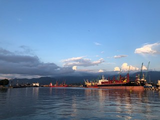 port at night