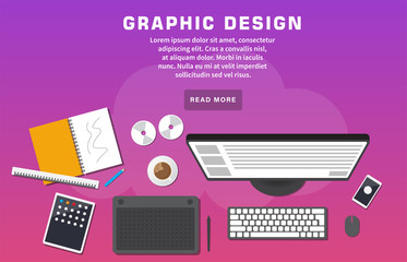 Graphic Design Landing Page Template, Vector, EPS 10