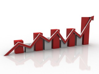 3d rendering Stock market online business concept. business Graph 