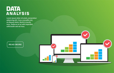 Data Analysis Landing Page Template, Vector, EPS 10