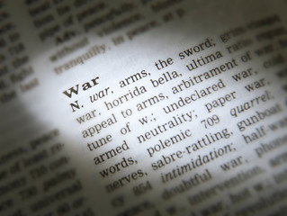 DICTIONARY PAGE SHOWING DEFINITION OF THE WORD WAR
