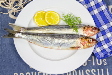 fresh fish on a plate