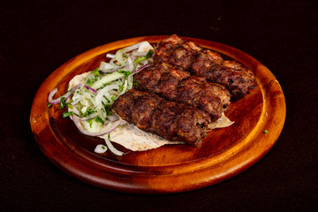 Grilled pork kebab kofta