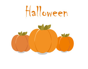 Orange paper pumpkin. Halloween. Vector illustration.