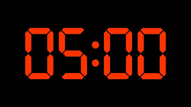 Digital clock of 60 seconds with regular hundredths, 4K UHD, optimized for 60 fps to avoid frame rate distortions and interpolation artifacts - Red numbers - arzawen.com/timer