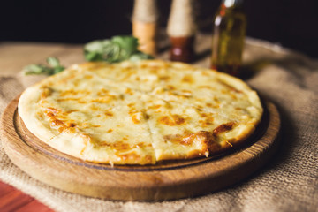 pizza wit cheese and basil