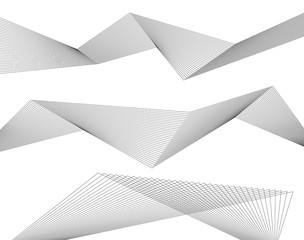 polygon lines form angle ribbon design element effect 3d06