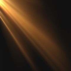 Sun rays light on black background. Graphic concept for your design