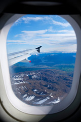 New Zealand's South Island, aerial view from commercial airplane