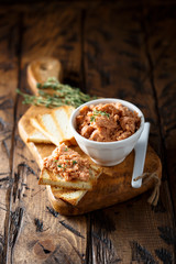 Salmon pate, or rillettes