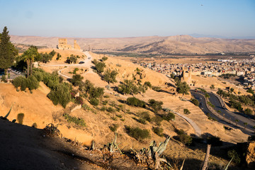 Aerial view of Marinid Tombs or Merenid Tombs in Fez, Morocco