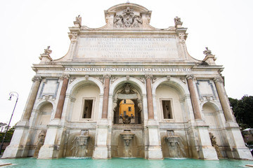 Fototapeta na wymiar Fontana dell'Acqua Paola or The big fountain is a monumental fountain in Rome, Italy