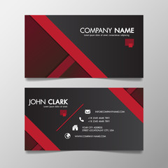 Red and black modern creative business template patterned and name card,horizontal simple clean vector design minimal icon concept, layout in rectangle size.