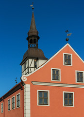 Fototapeta na wymiar View to the Bauska town hall.
