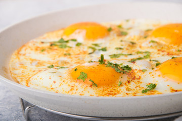 bright and fragrant scrambled eggs for breakfast