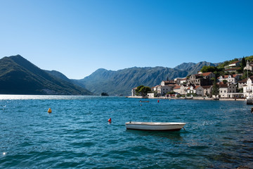 Panorama view of Perast city in Montenegro