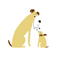 vector color cute fox terrier dog pet family animal  cartoon doodle pattern simple childish design for textile paper