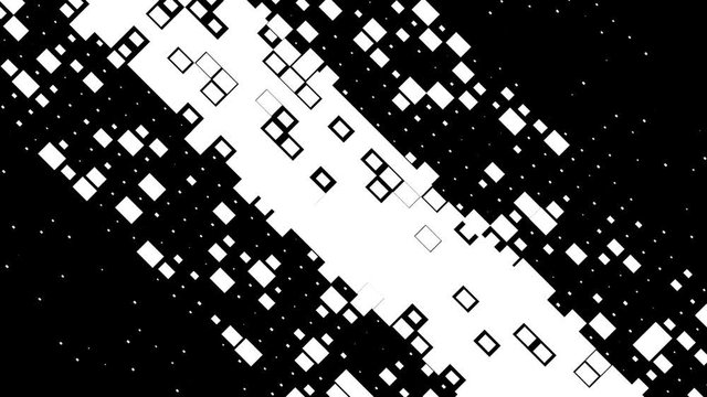 Transition masks templates. Abstract CGI motion graphics and animated background with white and black figures.