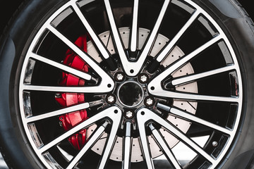 wheel. brake disc and caliper.