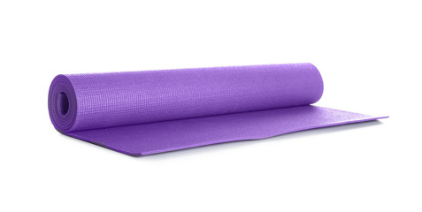 Color yoga mat on white background