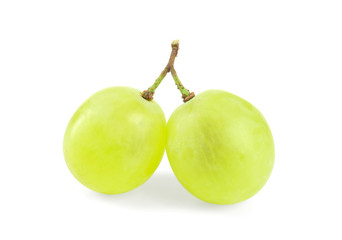 Ripe sweet grapes on white background