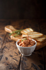 Salmon pate, or rillettes
