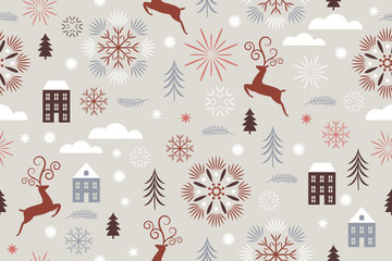 seamless christmas and new year pattern