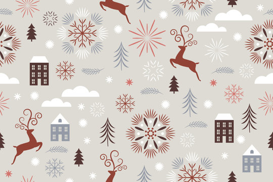 Seamless Christmas And New Year Pattern