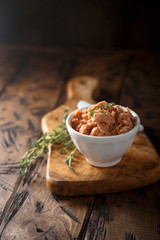 Salmon pate, or rillettes