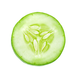 Fresh slice cucumber on white background