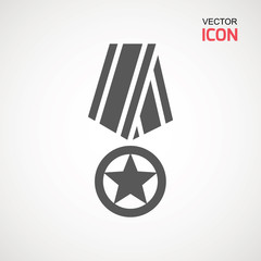 Military reward medal icon, vector sign, pictogram isolated on white. Symbol, logo illustration