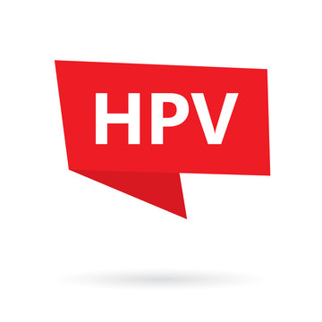HPV (Human Papillomavirus) acronym on a sticker- vector illustration